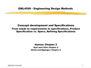 EML4550 - Engineering Design Methods