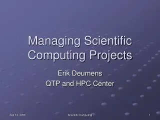 Managing Scientific Computing Projects