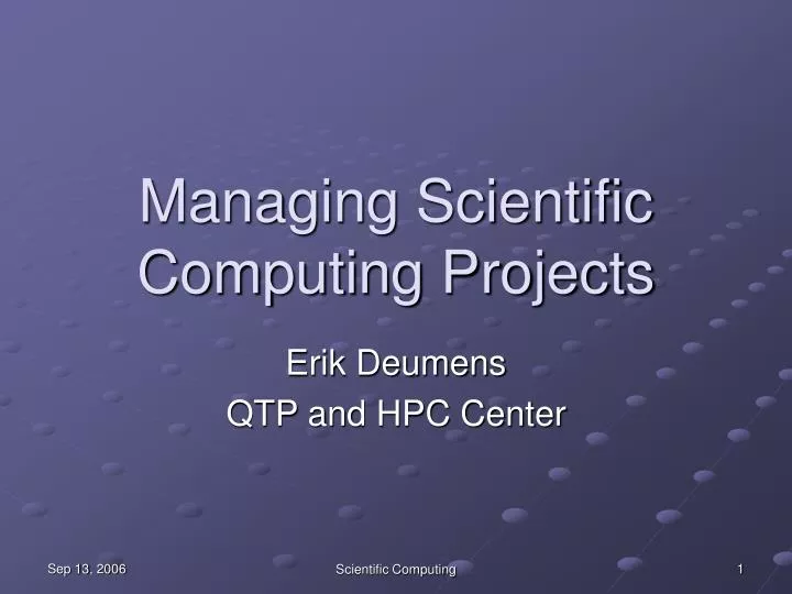 managing scientific computing projects