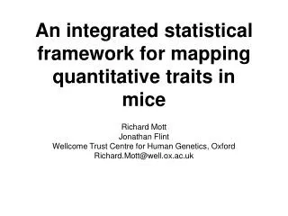 An integrated statistical framework for mapping quantitative traits in mice