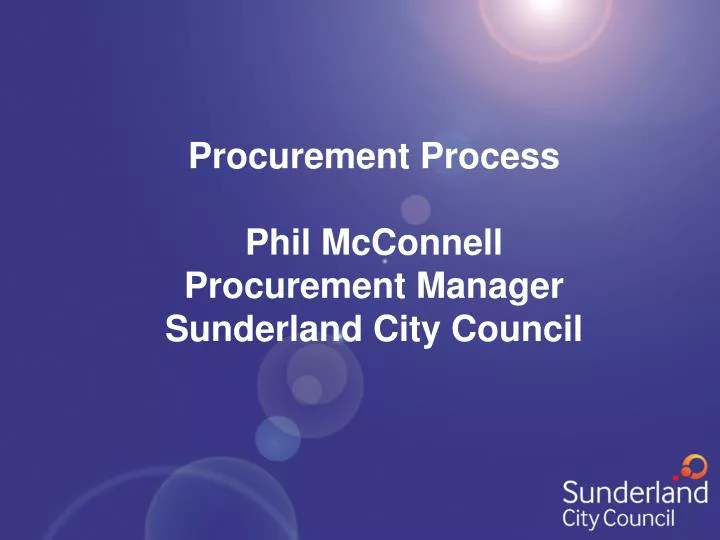 procurement process phil mcconnell procurement manager sunderland city council