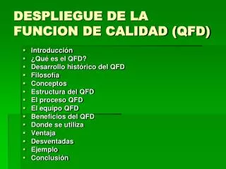 despliegue de la funcion de calidad qfd
