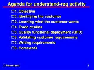 Agenda for understand-req activity