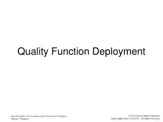 Quality Function Deployment