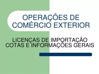 opera es de com rcio exterior