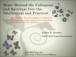 Daphne R. Chandler NASP 2010 Paper Presentation