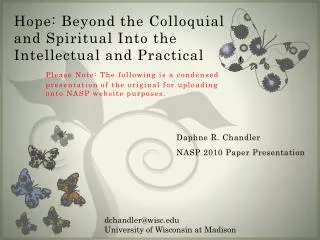 daphne r chandler nasp 2010 paper presentation