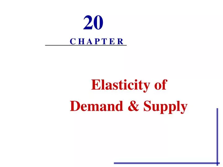 elasticity of demand supply