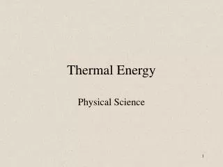 Thermal Energy