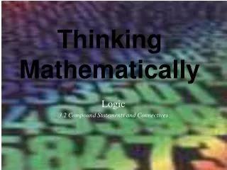 Thinking Mathematically