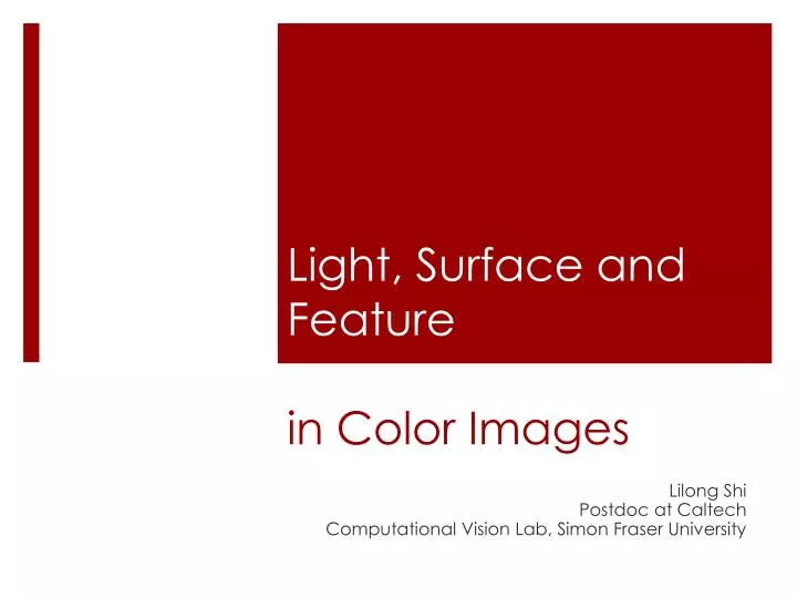 light surface and feature in color images
