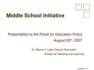 Middle School Initiative