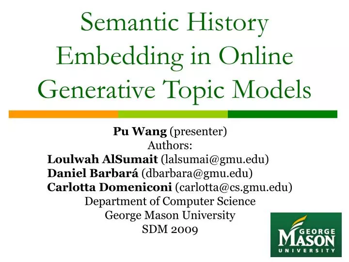 semantic history embedding in online generative topic models