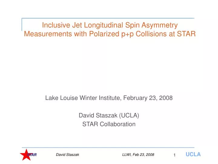 inclusive jet longitudinal spin asymmetry measurements with polarized p p collisions at star