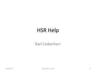 HSR Help