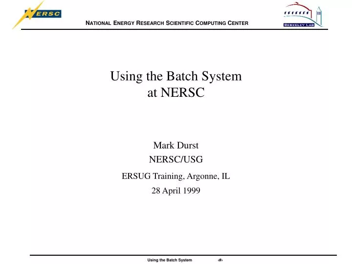 using the batch system at nersc