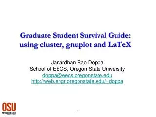 Graduate Student Survival Guide: using cluster, gnuplot and LaTeX