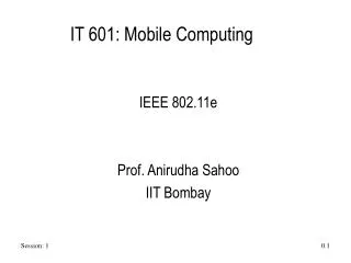 IT 601: Mobile Computing