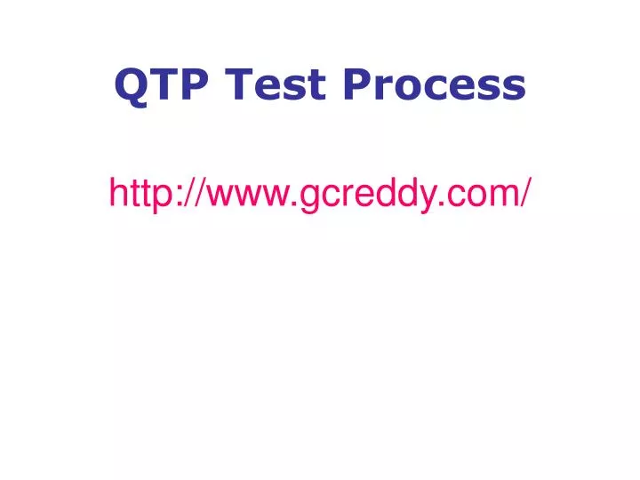 qtp test process
