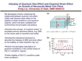 We developed a theory underlying the relationship between quantum size effect