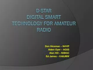 D-STAR Digital Smart Technology for Amateur Radio