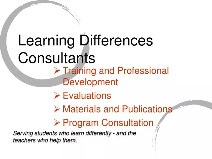 training and professional development evaluations materials and publications program consultation