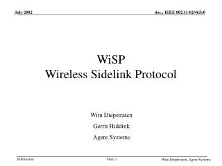 WiSP Wireless Sidelink Protocol