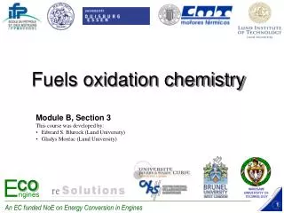 Fuels oxidation chemistry