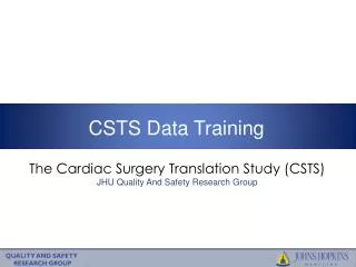 CSTS Data Training