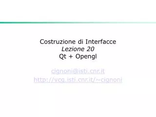 costruzione di interfacce lezione 20 qt opengl