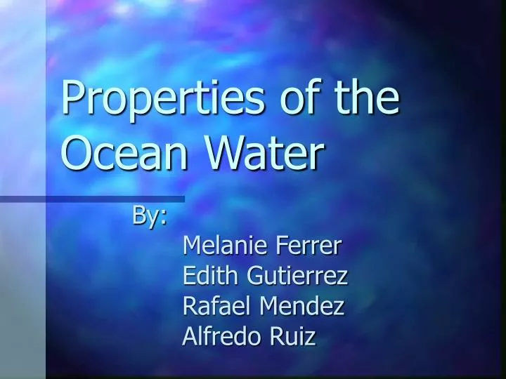 properties of the ocean water