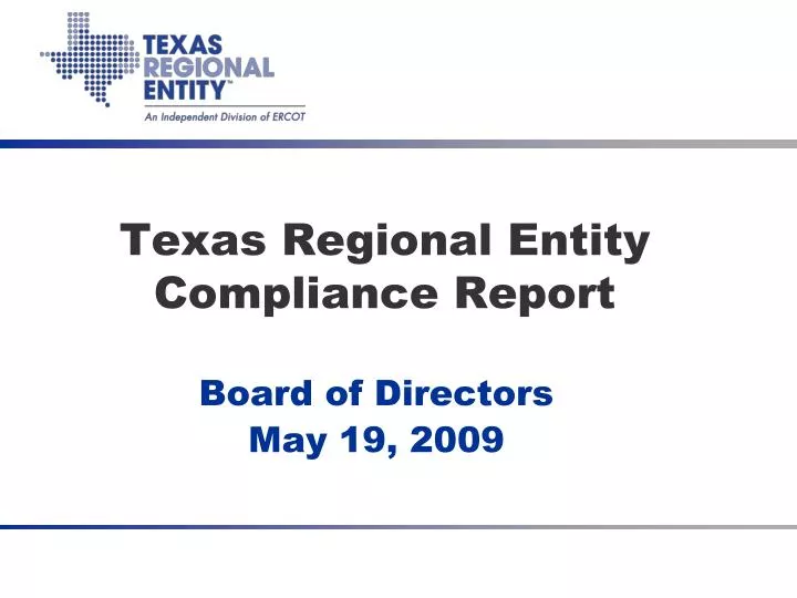 texas regional entity compliance report