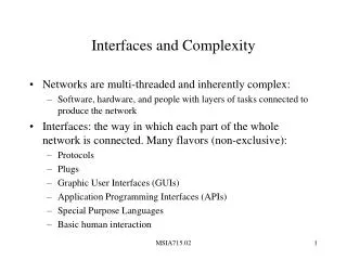 Interfaces and Complexity