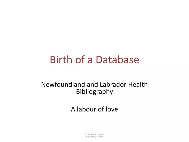 birth of a database