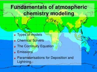 Fundamentals of atmospheric chemistry modeling