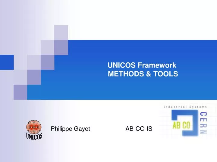 unicos framework methods tools