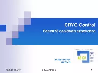 CRYO Control Sector78 cooldown experience