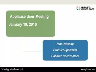 Applause User Meeting January 19, 2010