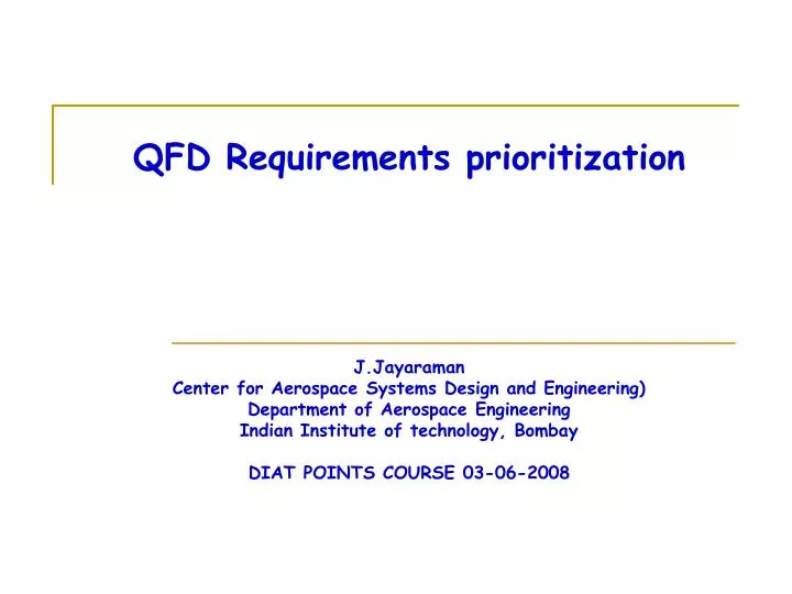 qfd requirements prioritization
