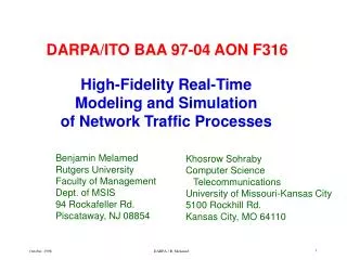 High-Fidelity Real-Time Modeling and Simulation of Network Traffic Processes