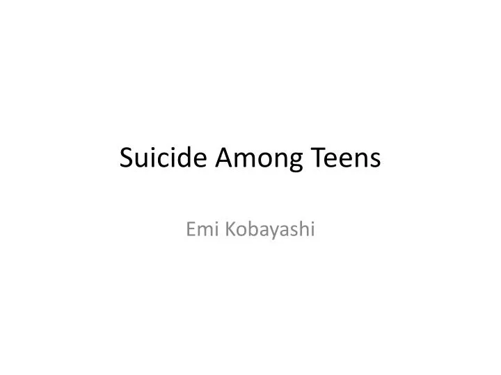 suicide among teens