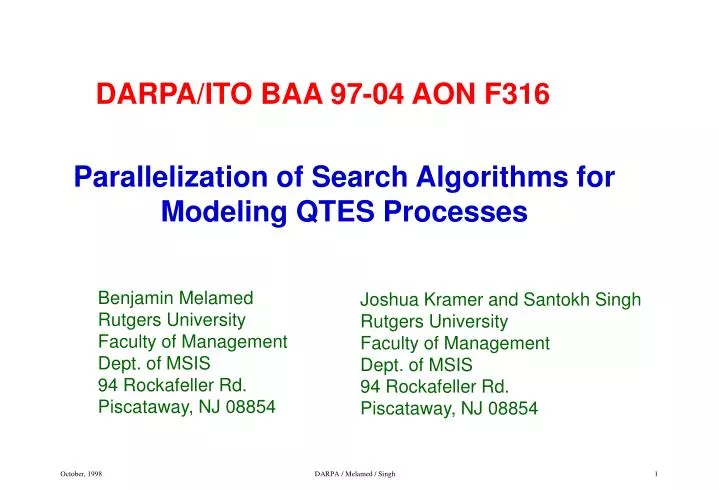 parallelization of search algorithms for modeling qtes processes