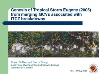 Genesis of Tropical Storm Eugene (2005) from merging MCVs associated with ITCZ breakdowns