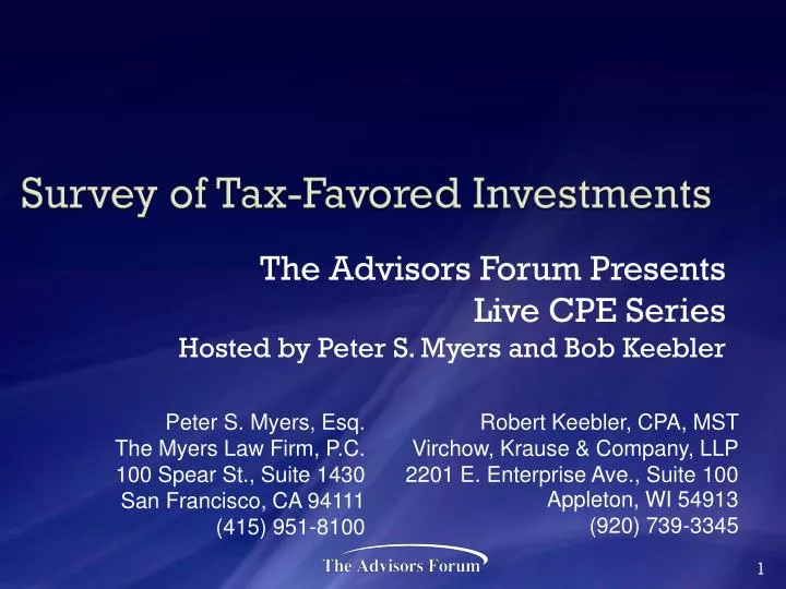 survey of tax favored investments
