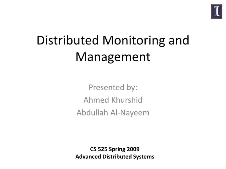 distributed monitoring and management
