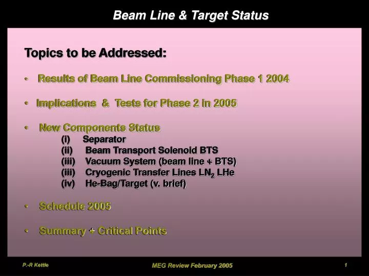 beam line target status