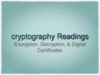 cryptography Readings