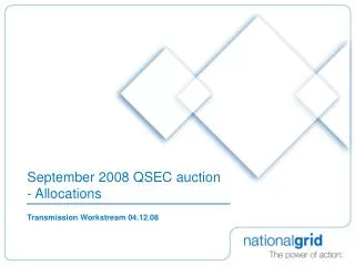 September 2008 QSEC auction - Allocations