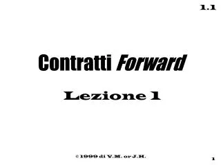 contratti forward lezione 1