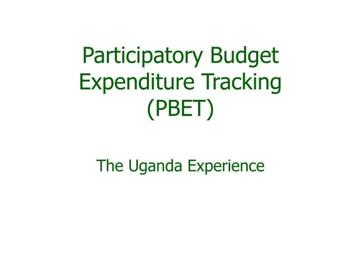 participatory budget expenditure tracking pbet